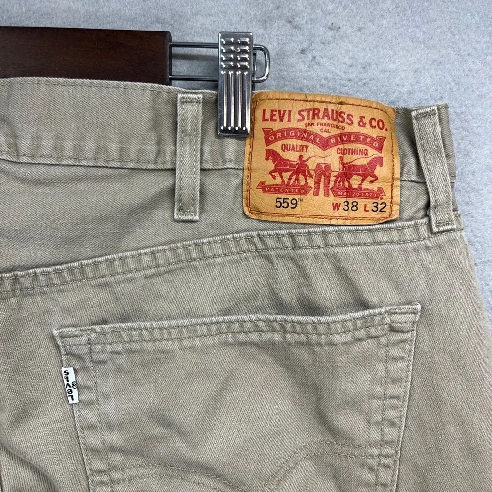 Levis 559 Relaxed Straight Pants Mens 38x30* Khaki Tan Twill Work Utility